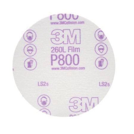 3M 3M Hookit Finishing Film Disc, 00954, 5 in, P800, 100 dscs pr bx, 4 bxs pr cs, 100PK 7000000565